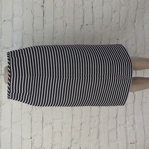 KASPER Black White Midi Striped Skirt sz 10 Career
